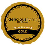 Delicious Living Awards 2024 Retailer Choice Gold award badge