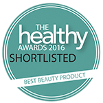 The Healthy Awards 2016 shortlisted badge for best beauty product