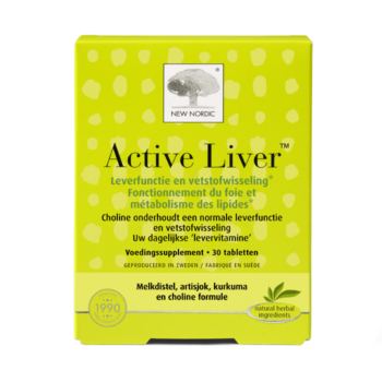 New Nordic Active Liver™ tabletten met mariadistel en kurkuma, helpen het normale lever- en vetmetabolisme te ondersteunen.
