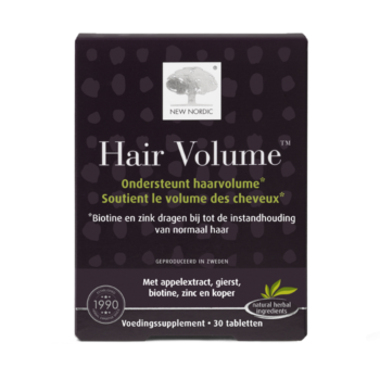 New Nordic Hair Volume™ tabletten met appelextract, helpen het behoud van normaal haar, huid en nagels.