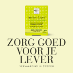 Achterzijde van New Nordic Active Liver™ tabletten in groene verpakking met ingrediëntenlijst en productinformatie, weergegeven als bestseller met sterren.