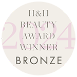Badge showing H&H Beauty Award 2024 winner in the bronze category.