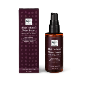 Image of New Nordic Hair Volume™ Shine Serum, restores shine, volume, and healthy-looking hair with apple and millet extract.