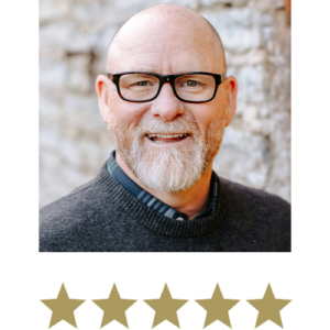 Active Magnesium™ Glycinate 9 Man smiling with five stars displayed underneath.