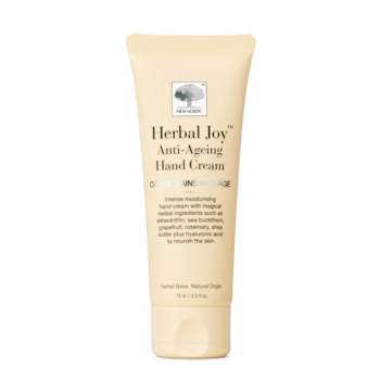 Image of New Nordic Herbal Joy™ Anti-Ageing Hand Cream, moisturises, brightens, and protects skin with sea buckthorn, grapefruit, astaxanthin, and hyaluronic acid.