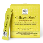 New Nordic Collagen Shots™ help maintain skin elasticity and contributes to reduced appearance of wrinkles, with hydrolysed marine collagen, vitamin C, acerola, and biotin. Image of product.