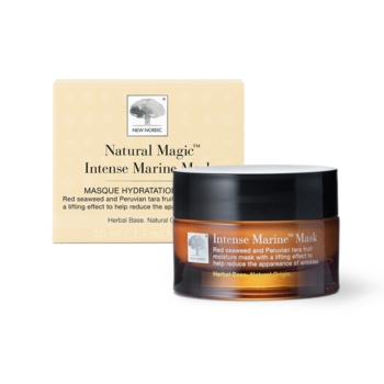 New Nordic Intense Marine™ Mask, moisturises, lifts, and reduces wrinkles with red seaweed, tara fruit, astaxanthin, and sea buckthorn.