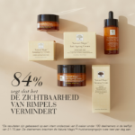 Natural Magic™ skincare producten met tekst 84 procent ervaart minder zichtbare rimpels.