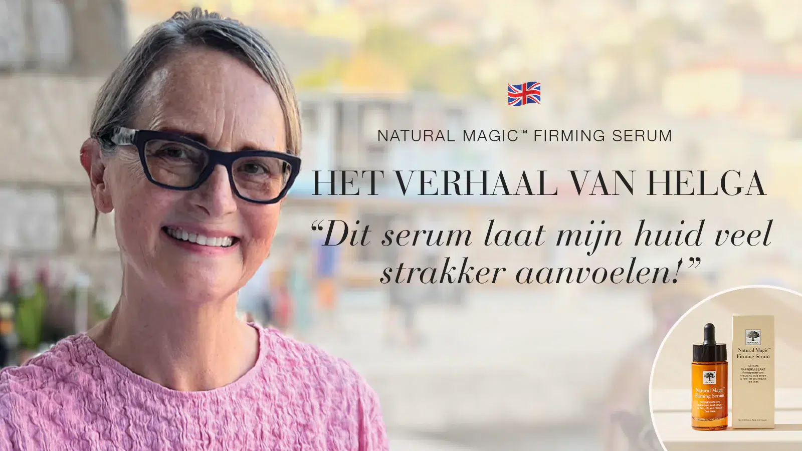 Natural Magic™ Trio 18 Natural Magic™ anti-ageing huidverzorging testimonial van Helga met quote over haar ervaring.