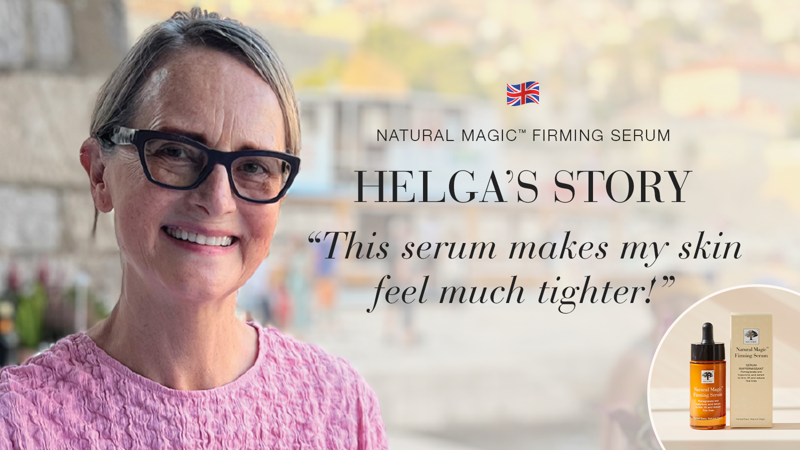 Natural Magic: Firmer, smoother skin in only a few days! 41 Natural Magic anti-ageing skin care testimonial Helga's story quote