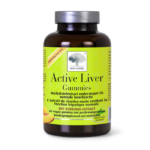 New Nordic Active Liver™ Gummies in pot met groene label op witte achtergrond.