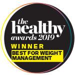 The Healthy Awards 2019 logo met tekst winnaar beste voor gewichtsbeheersing.