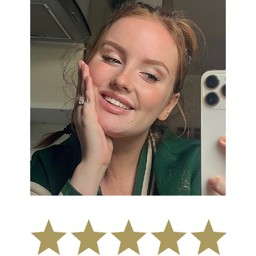 Sugar Cut™ Berberine Gummies 1 Glimlachende testimonial met vijf sterren eronder.